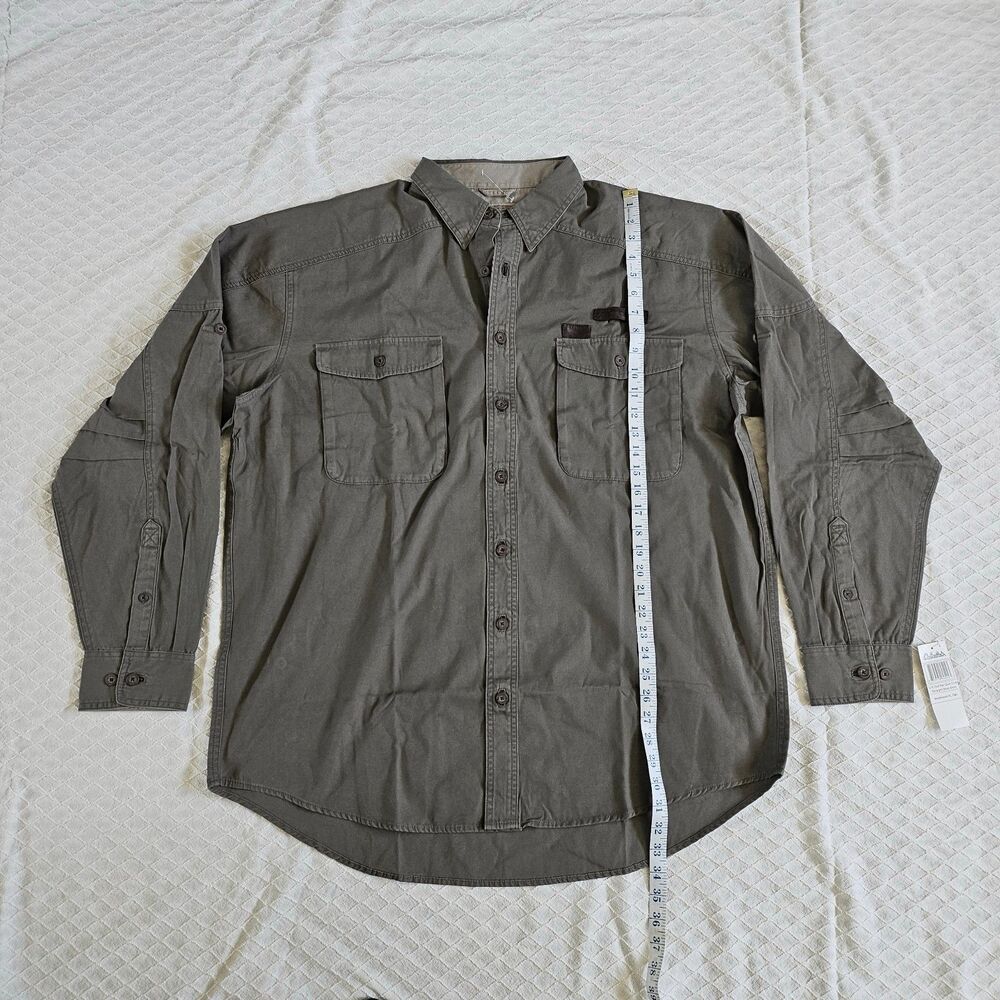 Cabelas Shirt Men XL Tall Brown Long Sleeve Button-Down Outfitter Series Hunting